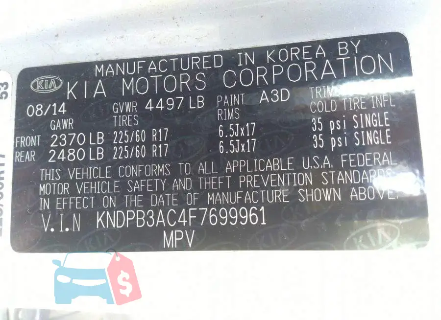 KNDPB3AC4F7699961 Photo# 9