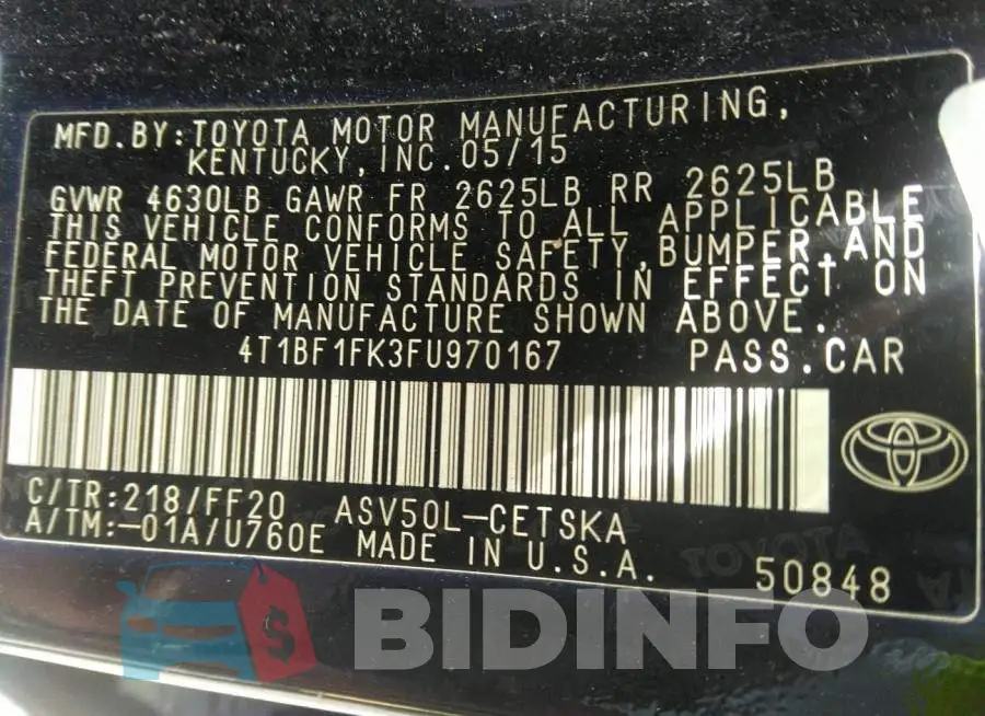 4T1BF1FK3FU970167 Photo# 9