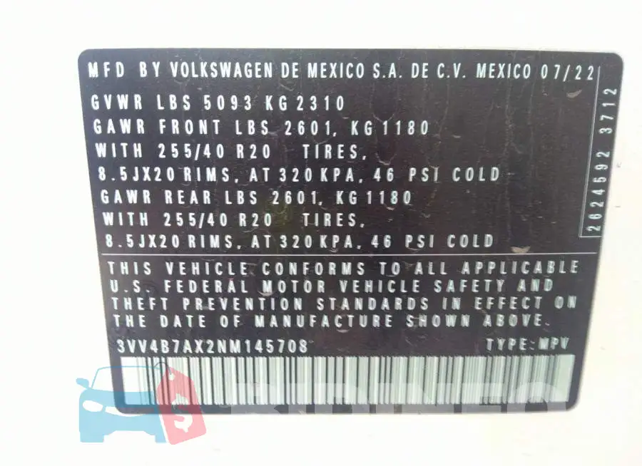 3VV4B7AX2NM145708 Photo# 9