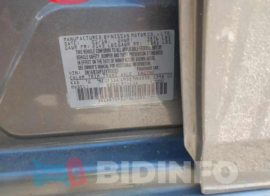 3N1AB7AP3JY263287 Photo# 9