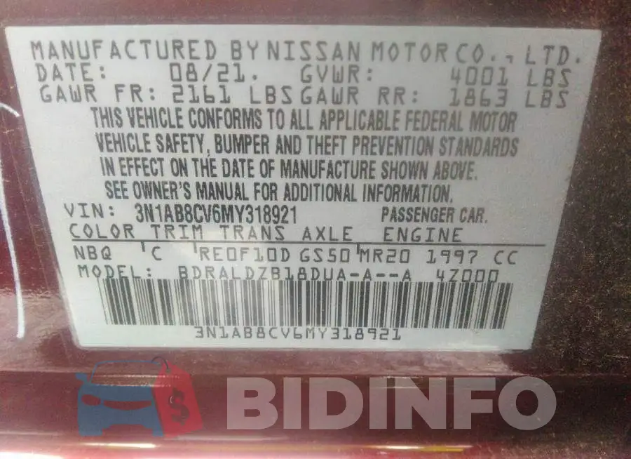3N1AB8CV6MY318921 Photo# 9