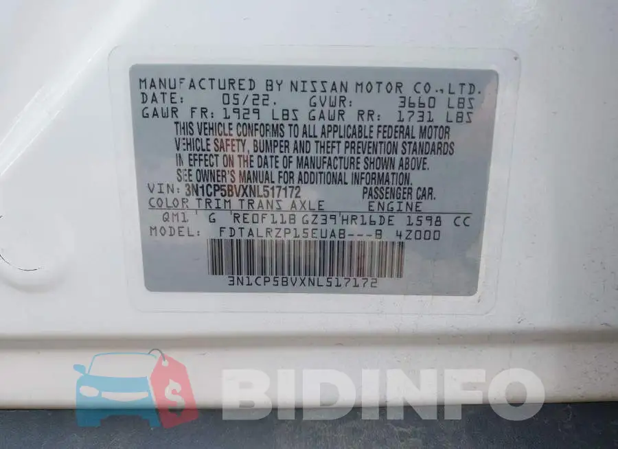 3N1CP5BVXNL517172 Photo# 9