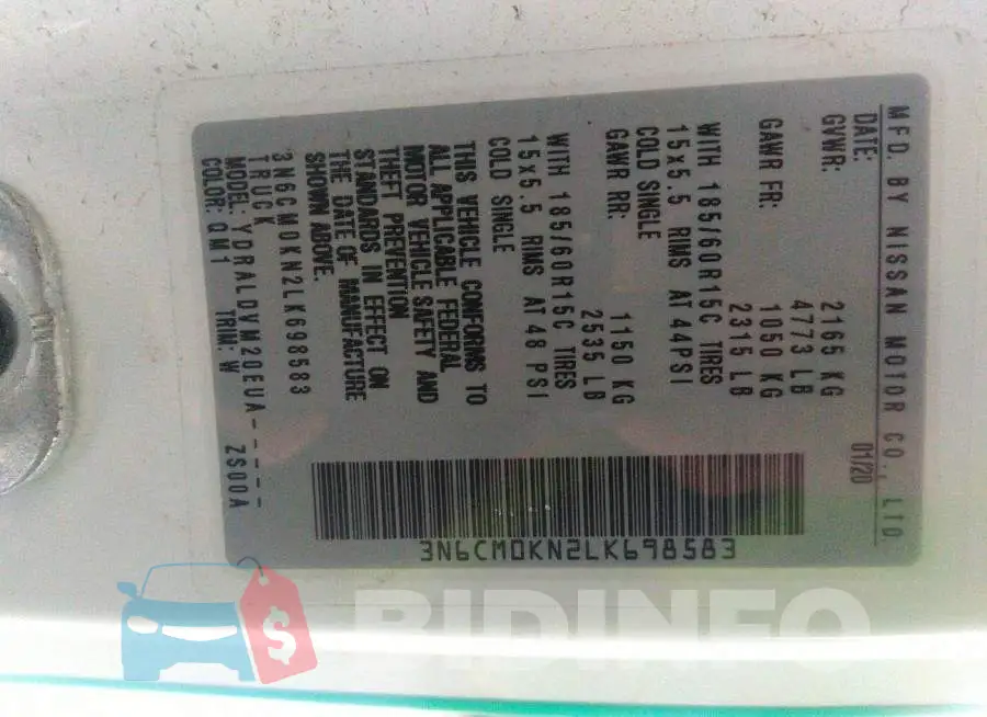 3N6CM0KN2LK698583 Photo# 9