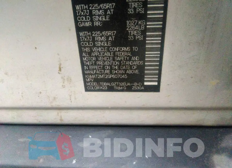 KNMAT2MT2GP607045 Photo# 9