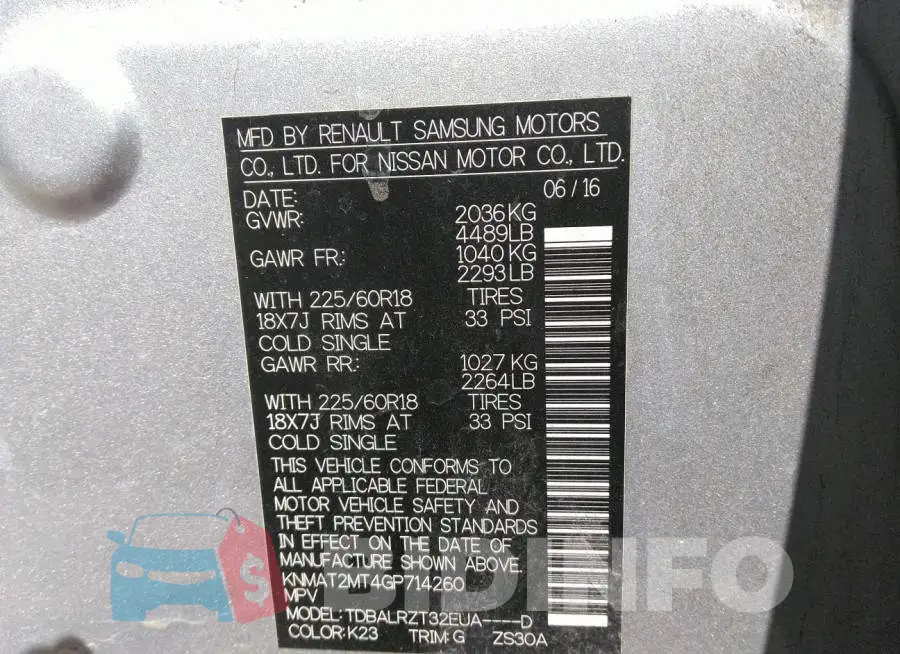 KNMAT2MT4GP714260 Photo# 9