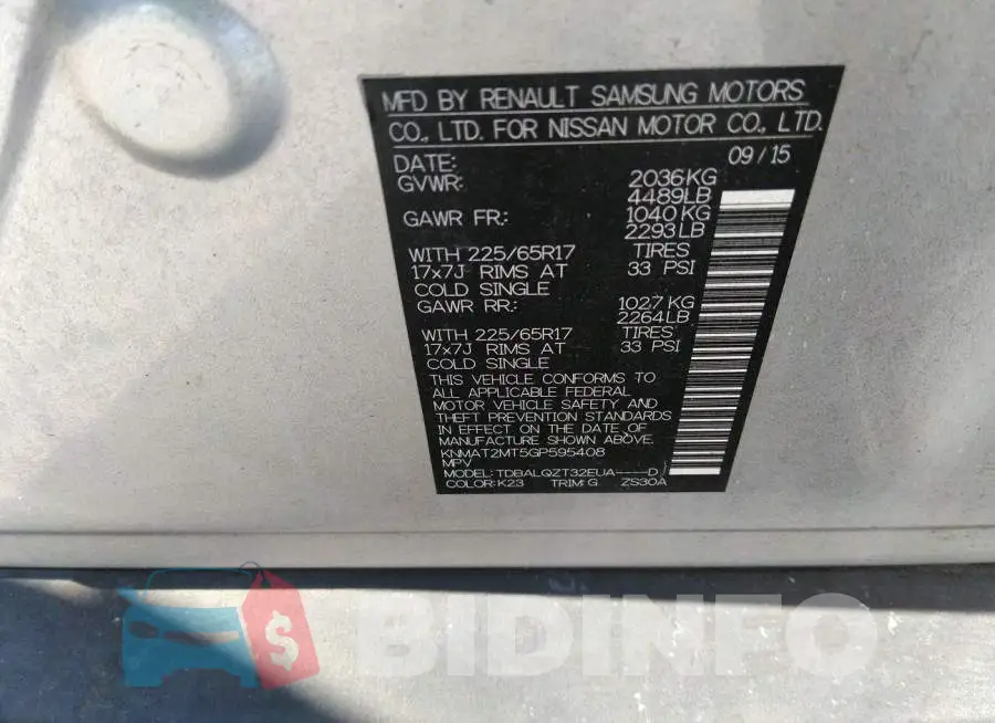 KNMAT2MT5GP595408 Photo# 9