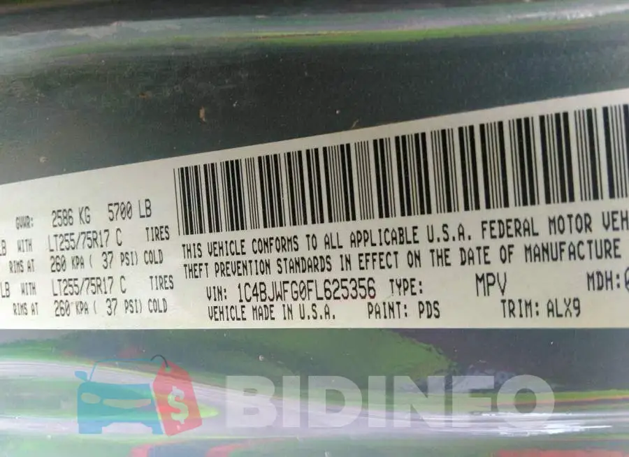 1C4BJWFG0FL625356 Photo# 9