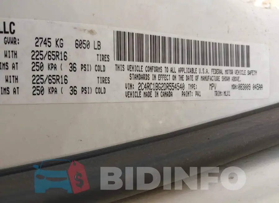 2C4RC1BG2DR554540 Photo# 9