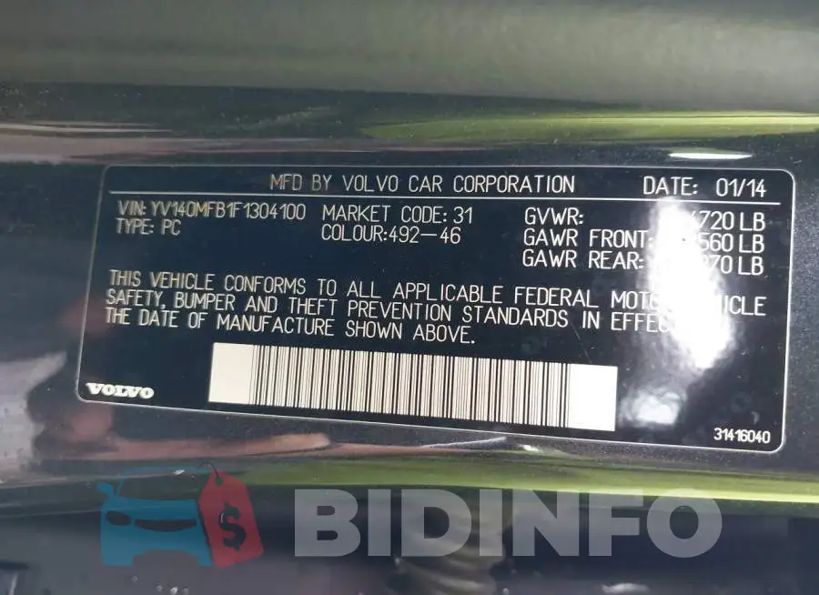 YV140MFB1F1304100 Photo# 9