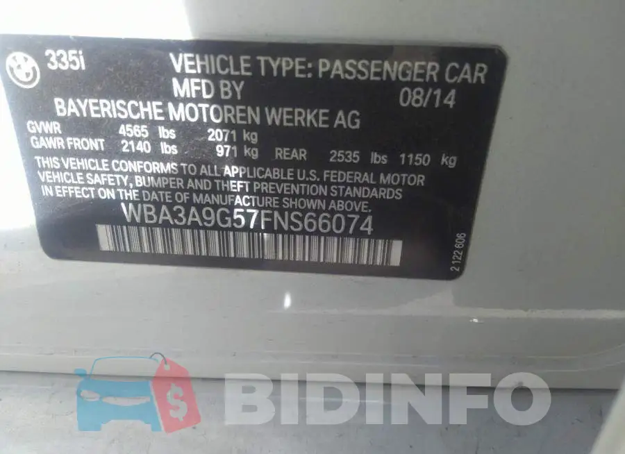 WBA3A9G57FNS66074 Photo# 9