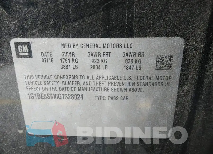 1G1BE5SM6G7328024 Photo# 9