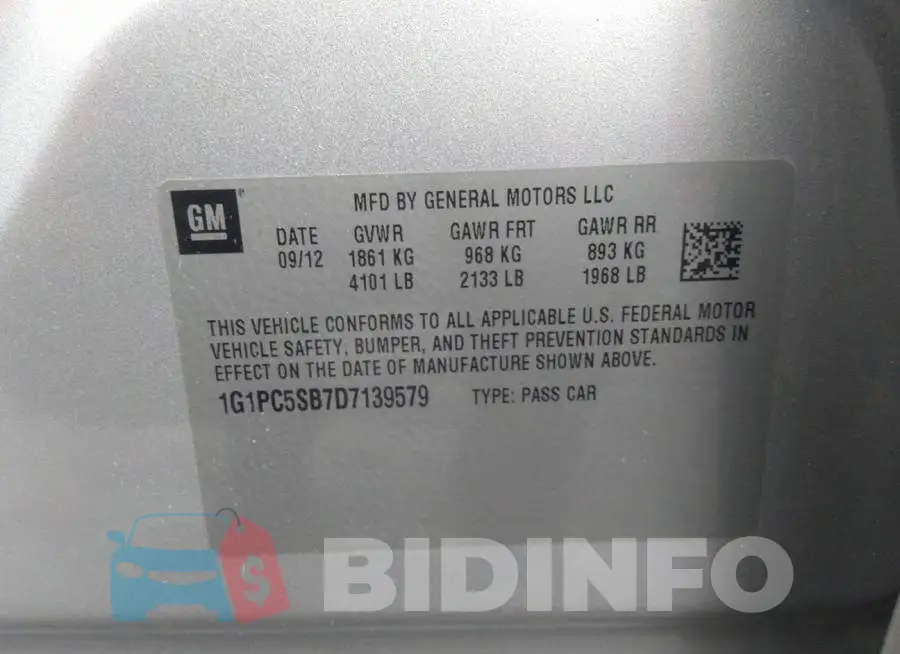 1G1PC5SB7D7139579 Photo# 9