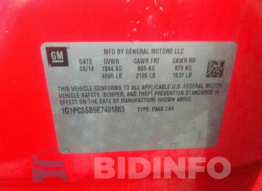 1G1PC5SB9E7401863 Photo# 9