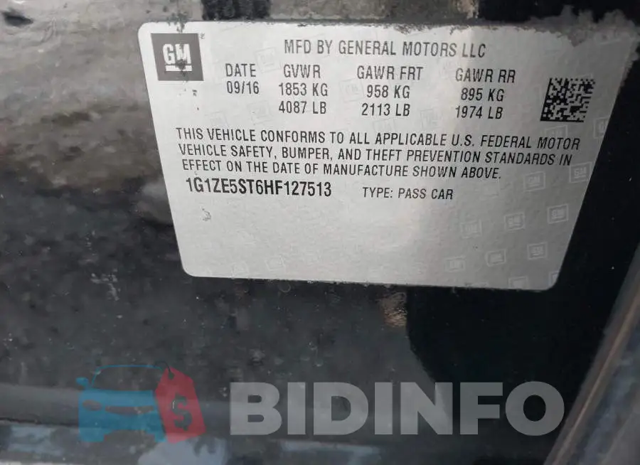 1G1ZE5ST6HF127513 Photo# 9