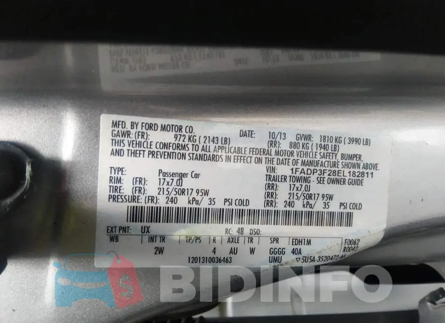 1FADP3F28EL182811 Photo# 9