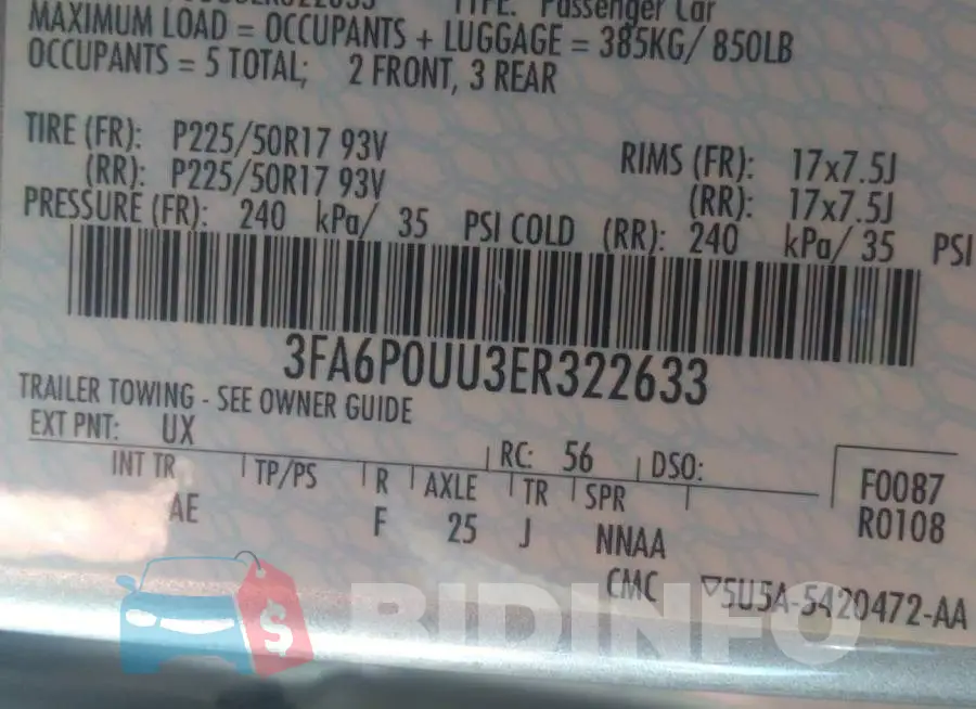 3FA6P0UU3ER322633 Photo# 9