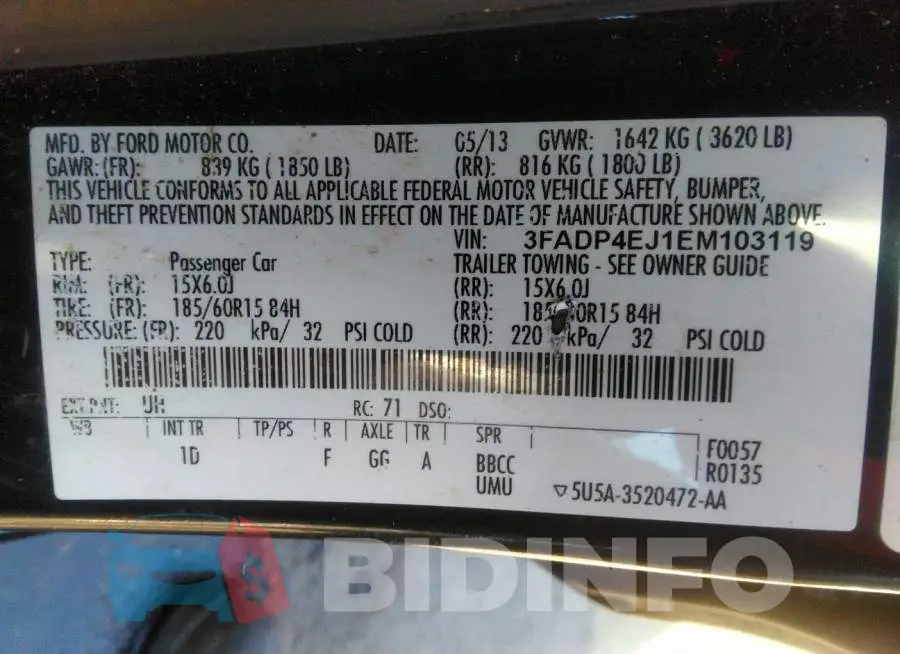 3FADP4EJ1EM103119 Photo# 9