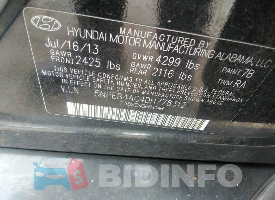 5NPEB4AC4DH778312 Photo# 9
