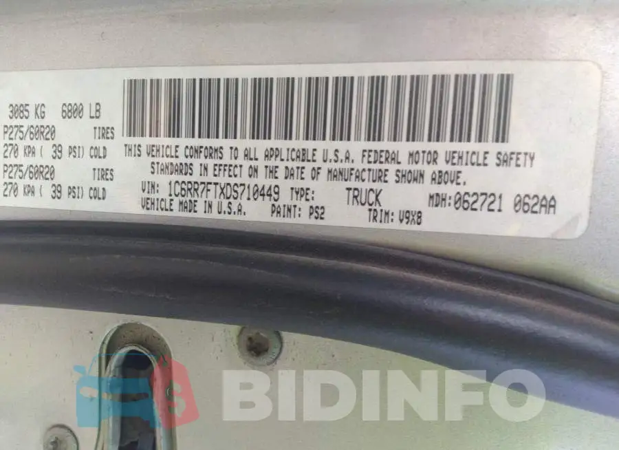 1C6RR7FTXDS710449 Photo# 9