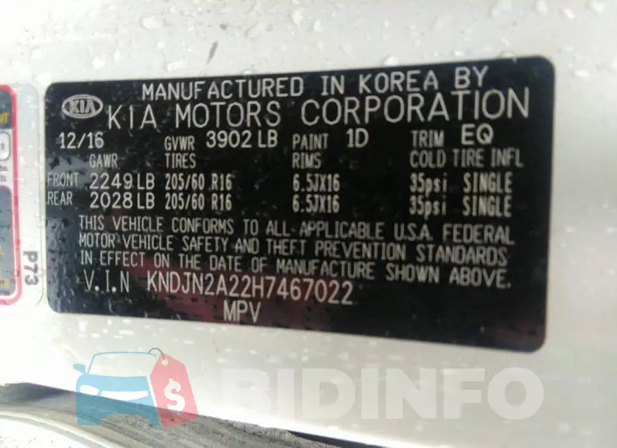 KNDJN2A22H7467022 Photo# 9