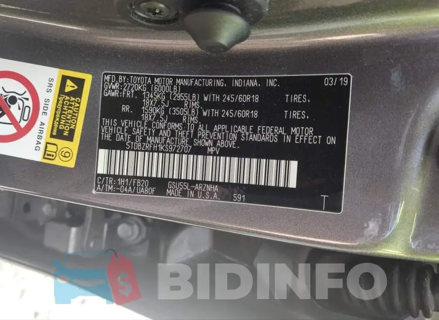 5TDBZRFH1KS972707 Photo# 9