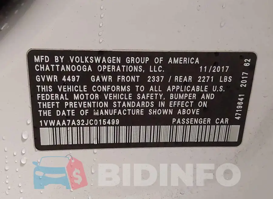 1VWAA7A32JC015499 Photo# 9