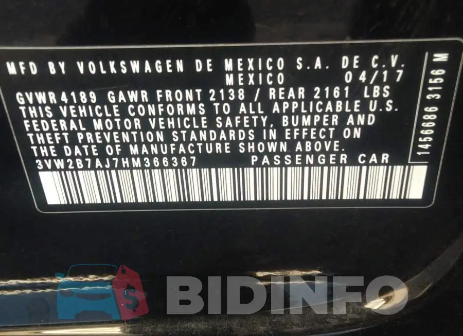 3VW2B7AJ7HM366367 Photo# 9