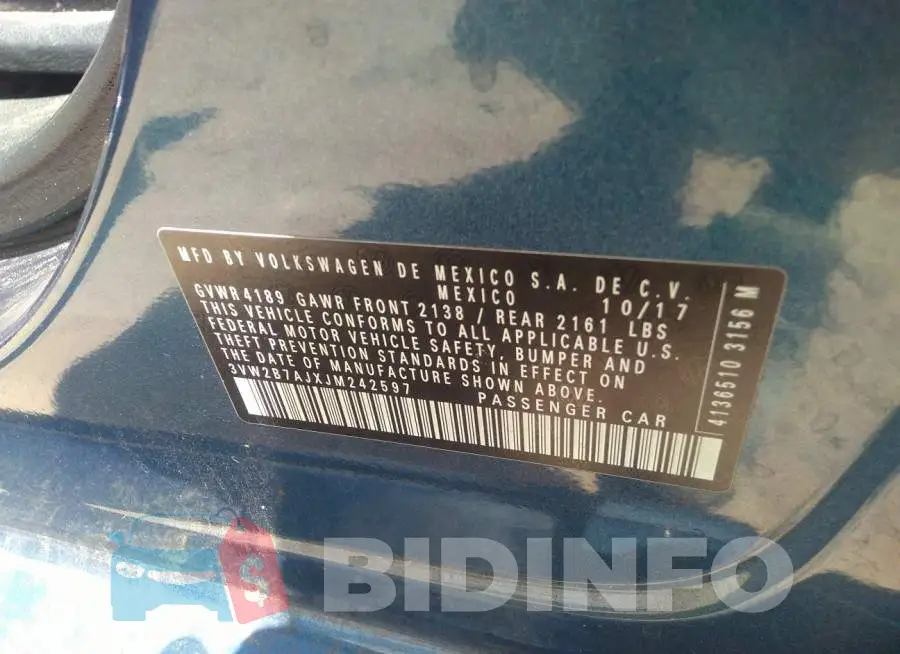 3VW2B7AJXJM242597 Photo# 9