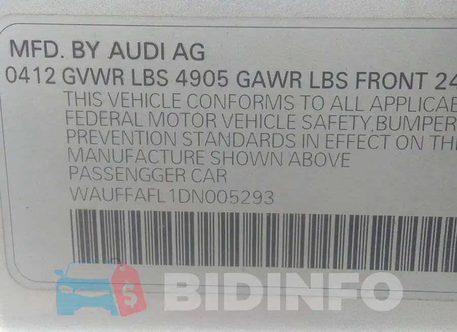 WAUFFAFL1DN005293 Photo# 9