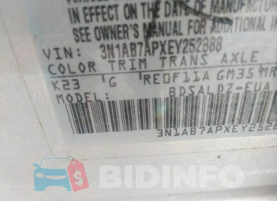 3N1AB7APXEY252888 Photo# 9