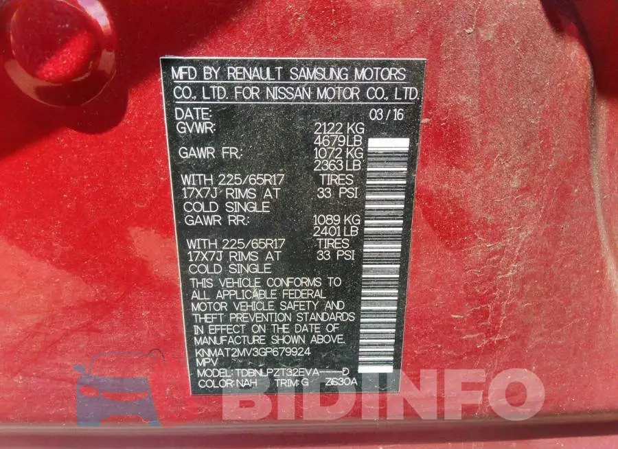 KNMAT2MV3GP679924 Photo# 9