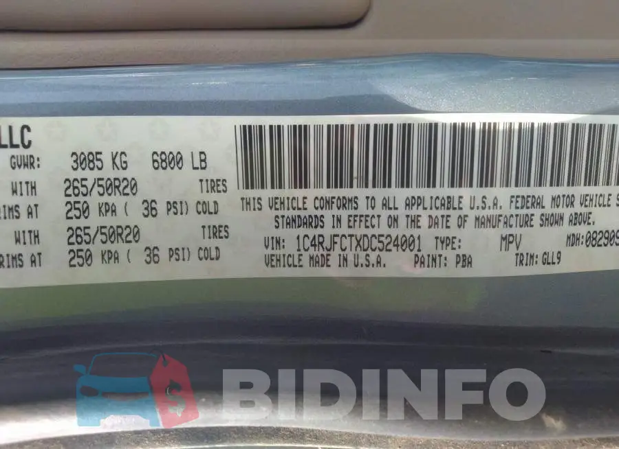 1C4RJFCTXDC524001 Photo# 9