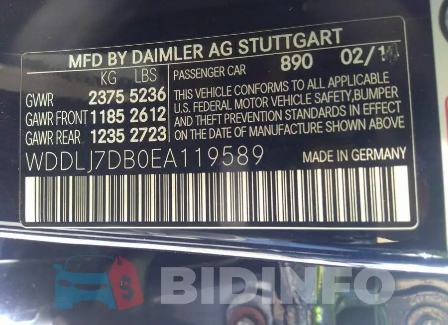 WDDLJ7DB0EA119589 Photo# 9