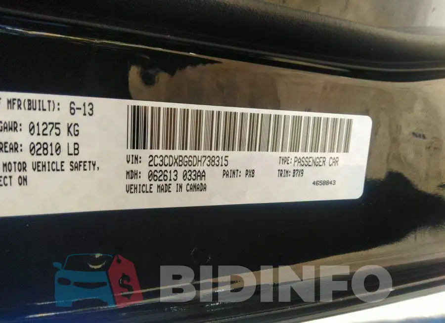 2C3CDXBG6DH738315 Photo# 9