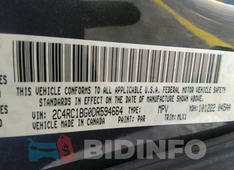 2C4RC1BG0DR594664 Photo# 9