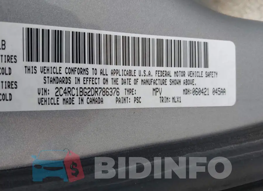 2C4RC1BG2DR786376 Photo# 9