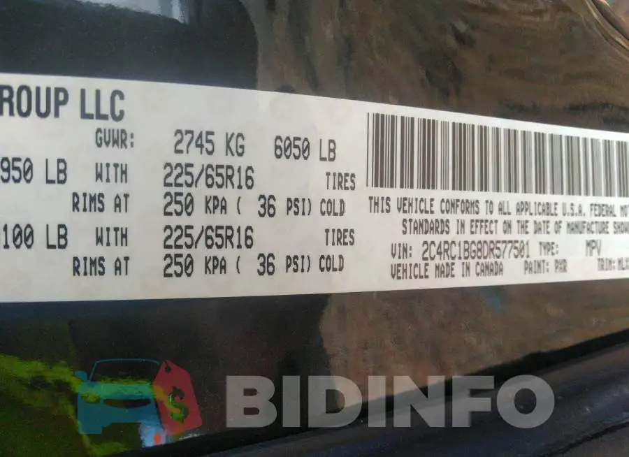 2C4RC1BG8DR577501 Photo# 9