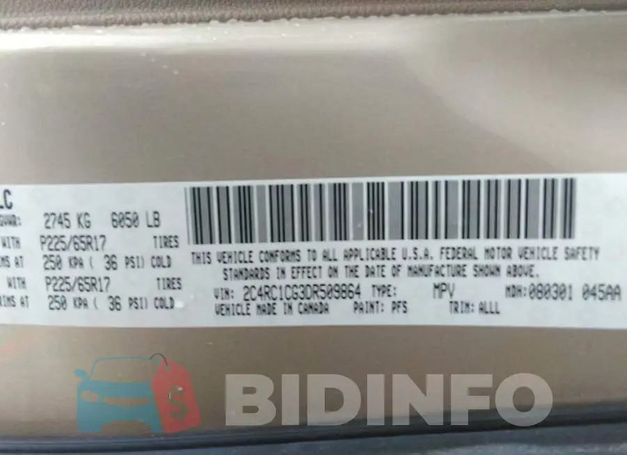 2C4RC1CG3DR509864 Photo# 9
