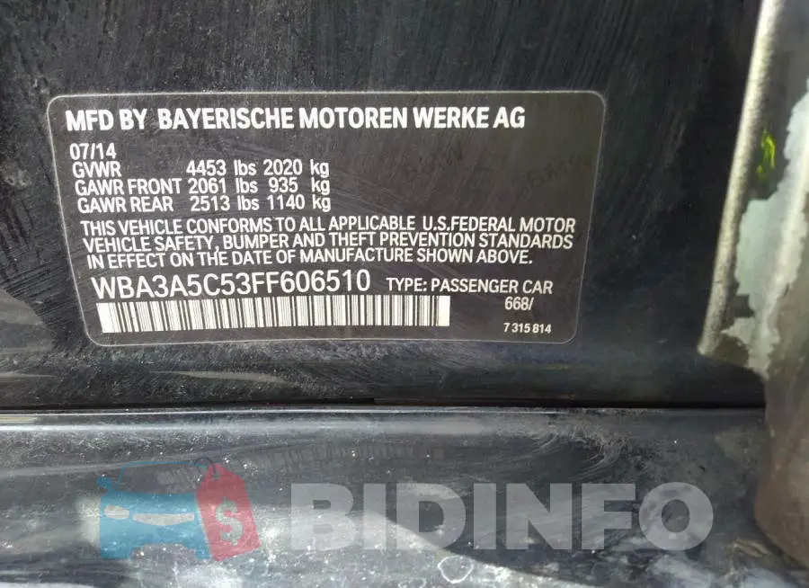 WBA3A5C53FF606510 Photo# 9
