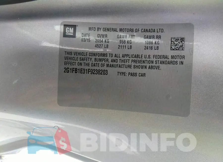 2G1FB1E31F9238203 Photo# 9