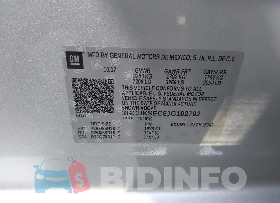 3GCUKSEC8JG192792 Photo# 9