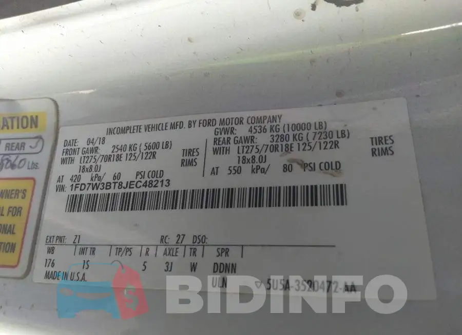 1FD7W3BT8JEC48213 Photo# 9