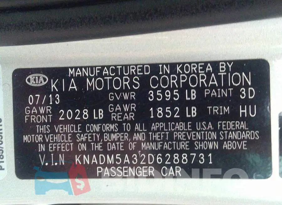 KNADM5A32D6288731 Photo# 9