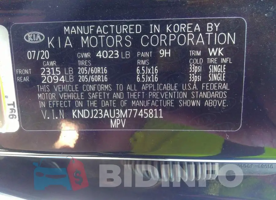 KNDJ23AU3M7745811 Photo# 9