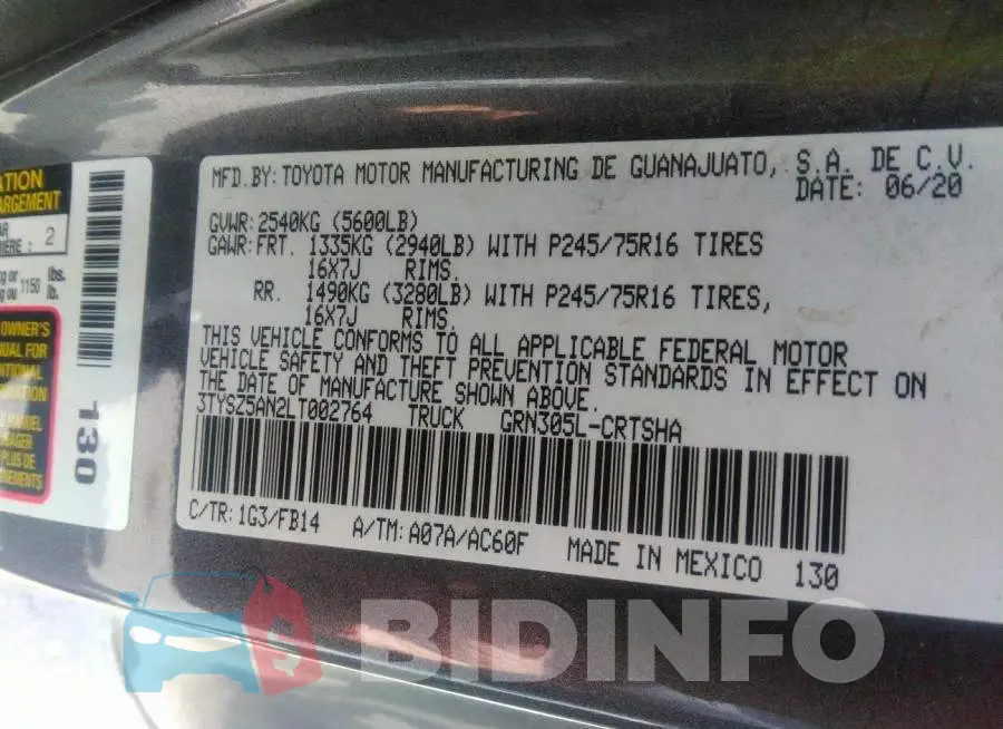3TYSZ5AN2LT002764 Photo# 9