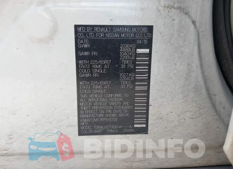 KNMAT2MT7FP551733 Photo# 9