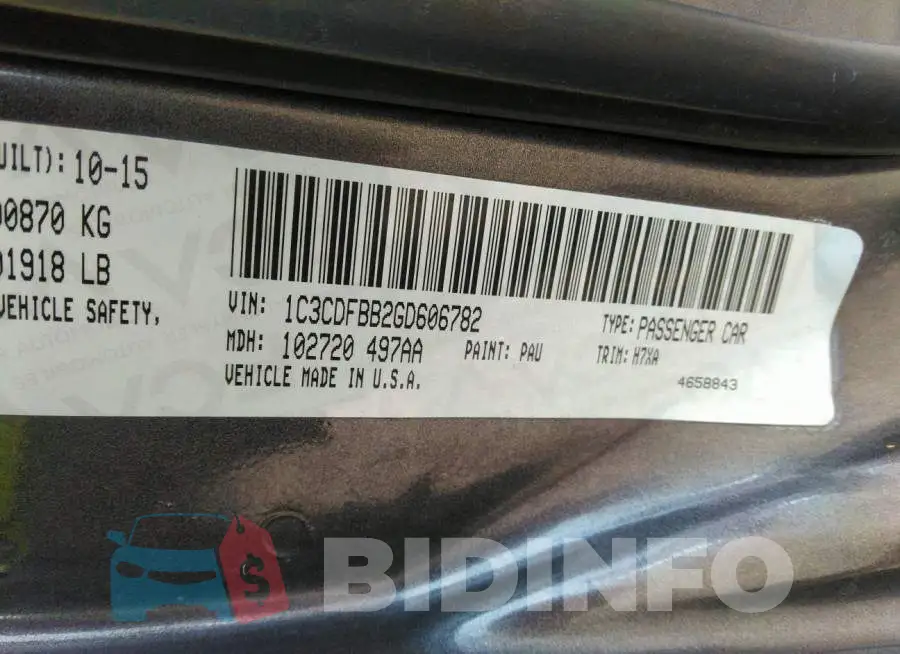 1C3CDFBB2GD606782 Photo# 9