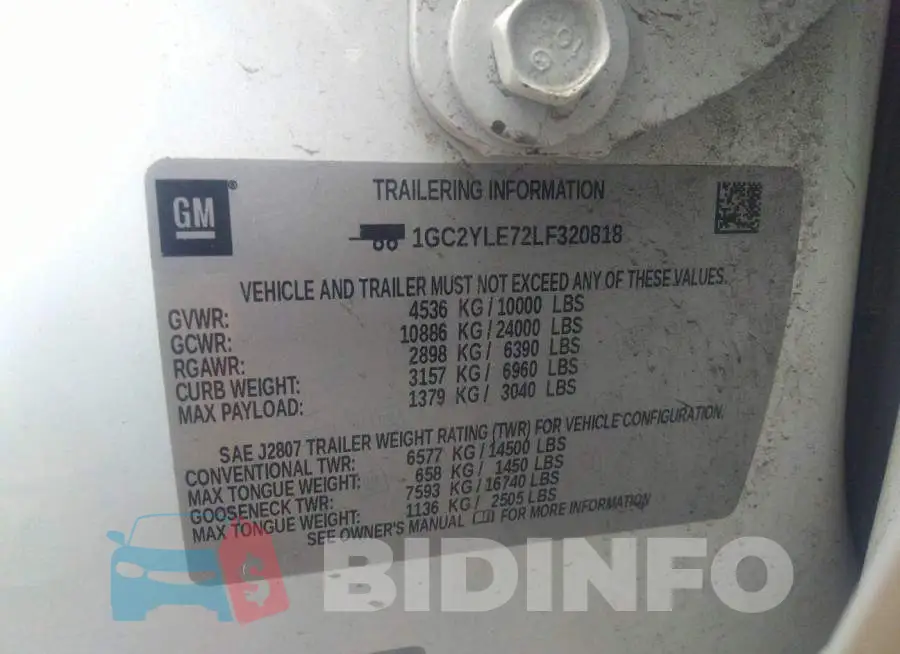1GC2YLE72LF320818 Photo# 9