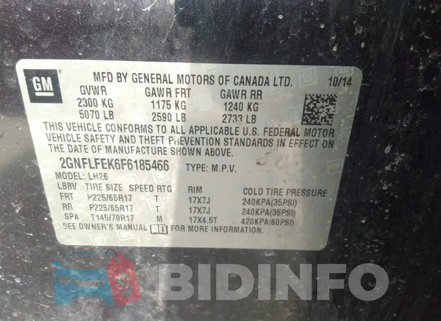 2GNFLFEK6F6185466 Photo# 9