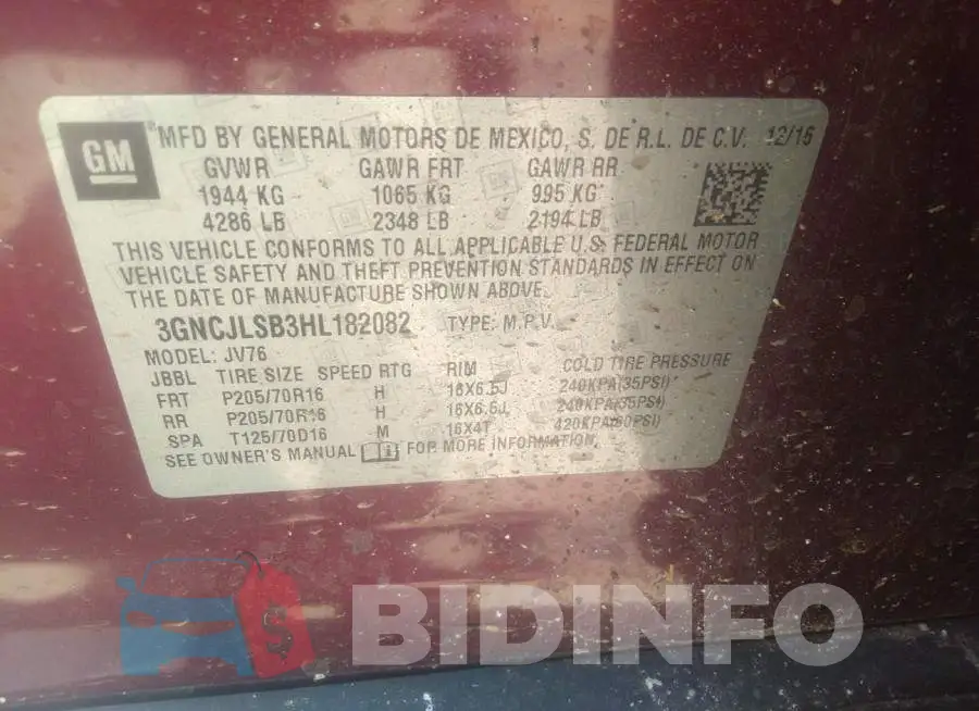 3GNCJLSB3HL182082 Photo# 9
